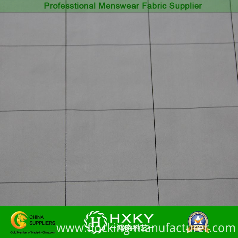 Checks Plain Dyed Memory Polyester Fabric for Men's Wind Breaker